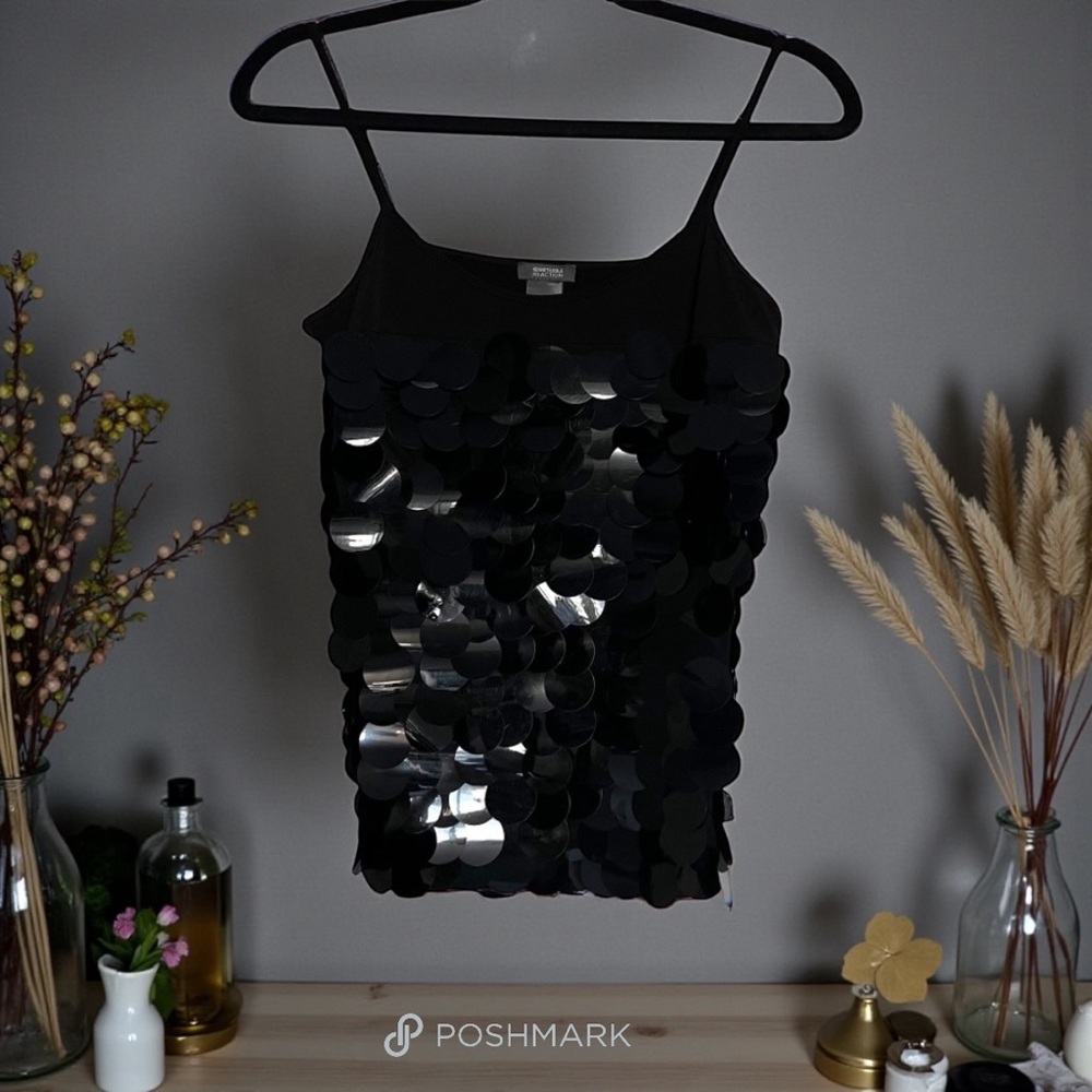💖 Kenneth Cole Reaction Black Sequin Cami 💖